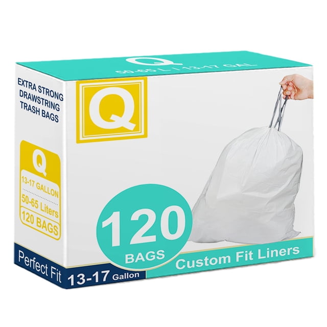Bolsas de basura Reliable1st Code Q, 13-17 galones, 50-65 L, 120 unidades