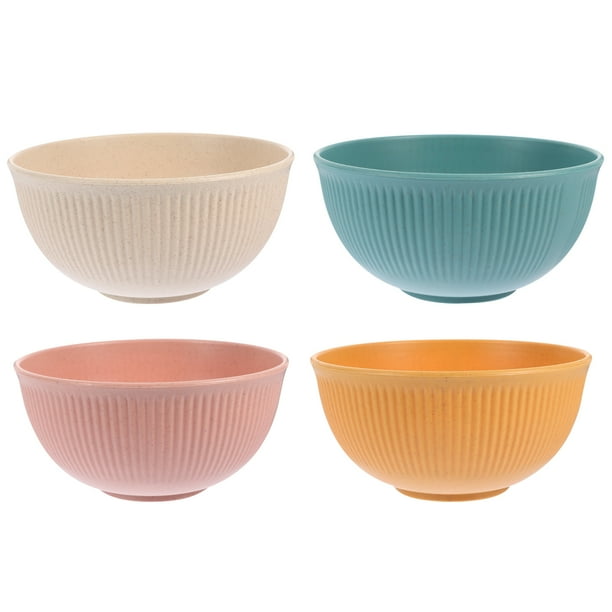4 tazones irrompibles para cereales, tazones reutilizables para sopa, tazones de arroz y tazones de paja de trigo.