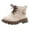 Beige, variant on UngA Girl Combat Boots Lace Up Side Zipper Shoes Ankle Boots for Girls (Toddler/Little Kid),Size 10.5