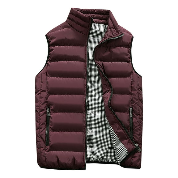 Adult Vest Sleeveless Down Jacket Fashion Zipper Stand Collar Quilted Waistcoat Winter Puffer Gilet for Women and Men Black