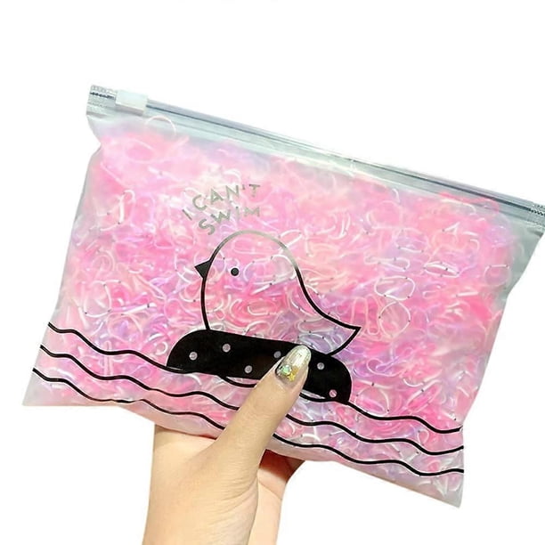 Paquete a granel de 1000 gomas elásticas de colores para el cabello de niñas, duraderas y multicolores.