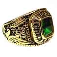 thumbnail image 2 of Trustmark Mens Simulated Emerald US Army Gold-Tone Stainless Steel Military Ring sz11.0, 2 of 3