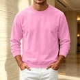thumbnail image 6 of Domuza Mens Warm Fleece Crewneck, Long Sleeve Pullover Sweatshirt, Relaxed Fit Top for Everyday Wear - Pink XL, 6 of 6