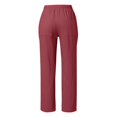 thumbnail image 5 of AKGEAMN Women's Summer Elastic Waist High Waisted Wide Leg Linen Casual Beach Trousers, Red S-3XL, 5 of 5