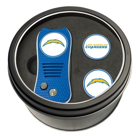Team Golf NFL LOS ANGELES CHARGERS Tin Gift Set with Retractable Divot Tool and 2 Ball Markers