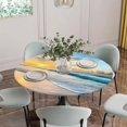 thumbnail image 5 of Ocean Sunset Round Tablecloth for 36-44 Inch Tables,Fitted Table Cover with Elastic Edge,Beach Blue Sky Coastal Seashore Summer Waterproof Outdoor Table Cloth Protector for Patio Garden Dinner Picnic, 5 of 9