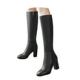 thumbnail image 3 of YLYL Womens Suede Zip Heel Knee High Heeled Boots, 3 of 6