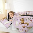 thumbnail image 4 of Manfei Cartoon Fox Owl Animal Full Size Comforter Sets, Rustic Plant Botanical Bedding Comforter Set, Plum Bohemian Style Reversible Bedding Sets, Lightweight Room Decor, 3-Piece, 4 of 8