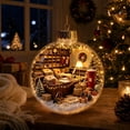 thumbnail image 4 of Qwtwty Glowing Christmas Decorations Mini Story Ornament, Light-Up Holiday Scene Christmas Tree Hanging Decoration with Warm LED Light, 4 of 7