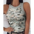 thumbnail image 2 of XIYON Tank Tops For Women Sleeveless Camouflage Print Crew Neck Tank Top Slim Fit Trendy Fashion Clothes, 2 of 5