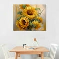 thumbnail image 2 of Onetech Oil Painting Art Hand Painted Sunflowers 20x16in/16x12in Canvas Prints Wall Art for Living Room Bedroom Office Decor 20x16in, 2 of 6