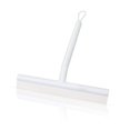 thumbnail image 1 of Escobilla de goma para ducha de silicona con gancho (blanca), limpiador antirayas para baño, vidrio, plástico, azulejos, diseño de borde de cepillo de doble cara, 1 of 5