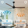 thumbnail image 4 of Matthews Fan Company AK-BK-WN-42 Alessandra 42” Matte Black Ceiling Fan with 3 Walnut Blades, Remote Control, Indoor/Outdoor Wet Rated, 4 of 6