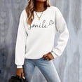 thumbnail image 2 of Amzcrzy Chandails pour Femmes Mode Imprimé Sourire Col Rond Chandail Décontracté Manches Longues pour Femmes Automne chandail Ample, 2 of 4