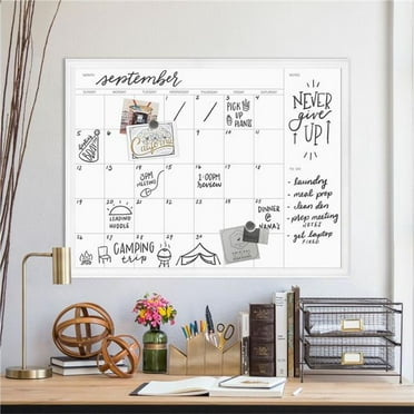 30 x 40 in. Magnetic Dry Erase Calendar - White Framed
