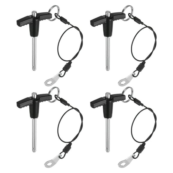 Uxcell 4Pack T Handle Lock Pins, 5mm x 40mm Usage Length Stainless Steel Push-Button Quick Release Pin