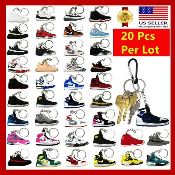 TSY TOOL Hype Beast Sneaker Split Ring Keychain, 20 Pieces