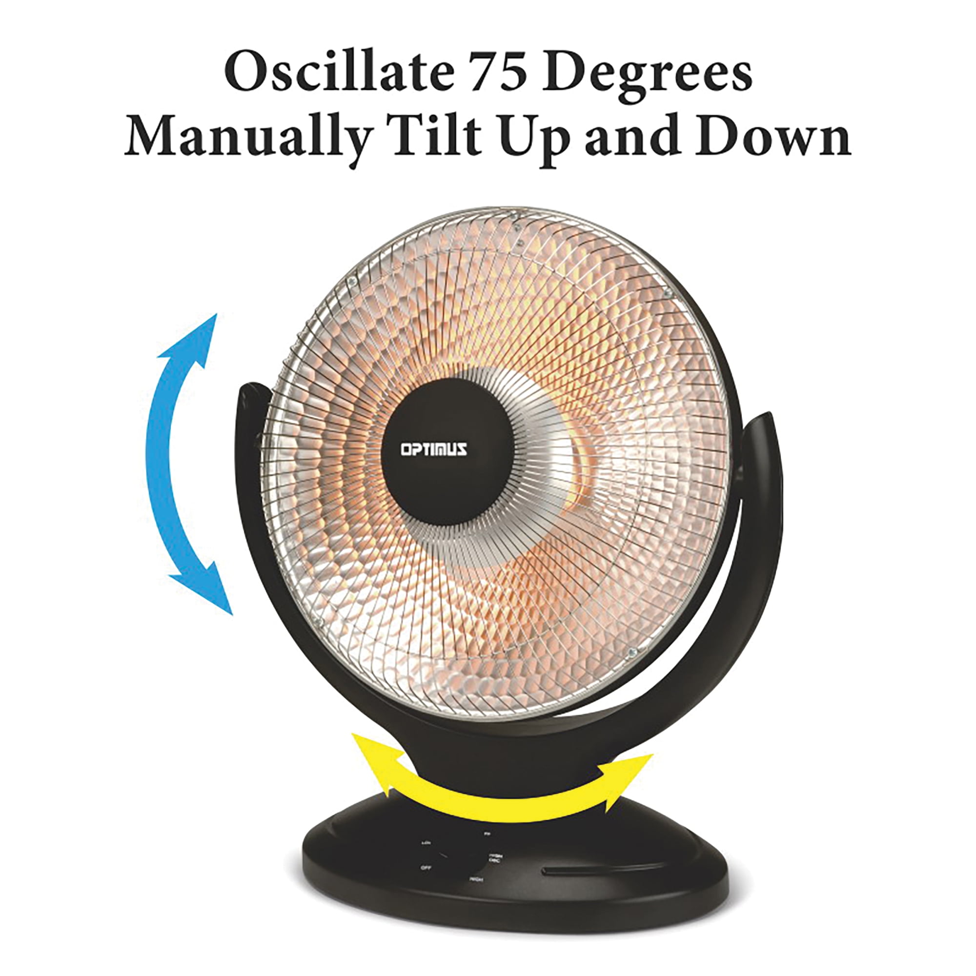 Optimus H-4430 14-inch 400-watt/900-watt Oscillating Parabolic Radiant  Heater With Timer - Walmart.com