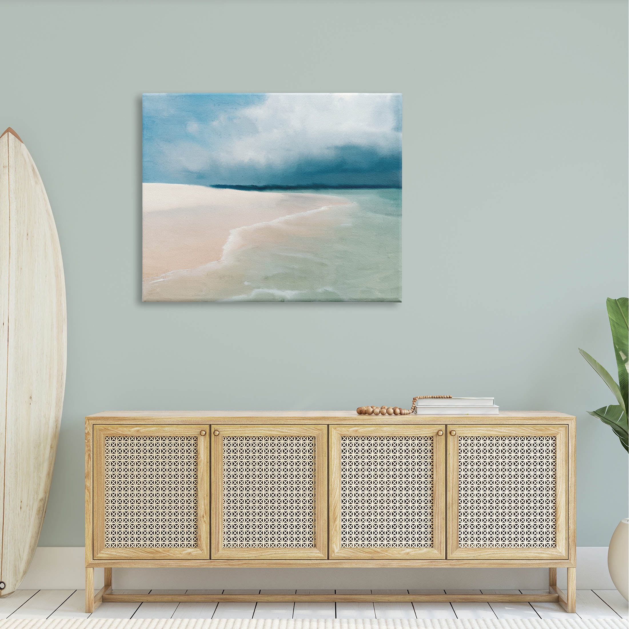 Stupell Industries Tranquil Clear Summer Beach Waves Painting Gallery Wrapped Canvas Print Wall Art, Design by Kim Allen