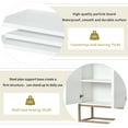 thumbnail image 4 of EUROCO 47.2'' Modern Sideboard Storage Buffet Cabinet, Particle Board Buffet Cabinet with 4 Doors, Adjustable Shelves and Gold Metal Legs for Dining Room, Entryway, White, 4 of 8