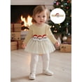 thumbnail image 6 of Miaouyo Infant Baby Girl Christmas Fall Ribbed Romper Dress 0 3 6 9 12 18 Months Santa Claus Round Neck Mesh Bubble Jumpsuit with Headband, 6 of 9