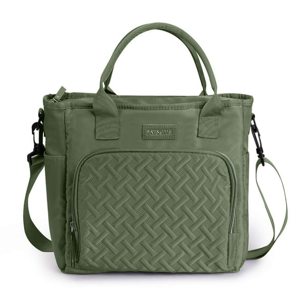 Spencer Lunch Bag Lunch Box Leakproof Insulated Lunch Cooler Bag for Women, Large Lunch Tote Bag with Side Pockets & Adjustable Shoulder Strap for Work Camping Picnic, Green