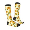 thumbnail image 3 of Vsdgher European-style Pattern Sunflower Print Thigh High Socks Extra Long Stretchy Sock Women Over Knee High Opaque Stocking Daily Wear, 3 of 5