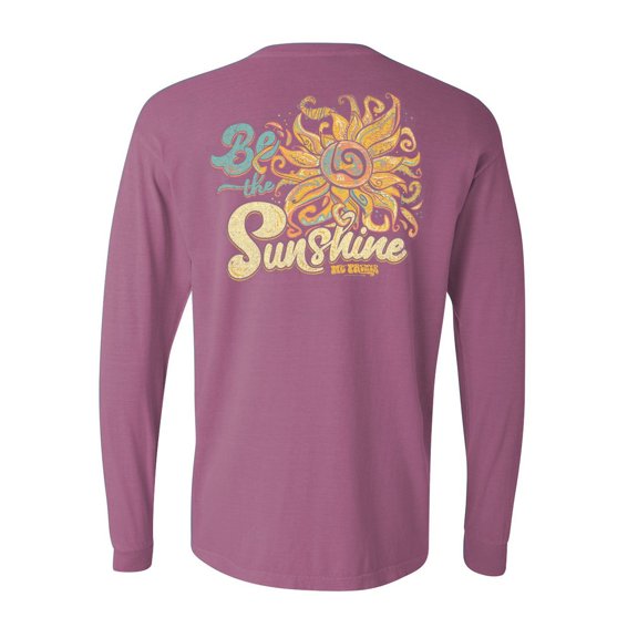 MG Palmer Women's Cotton Be The Sunshine Long Sleeve T-shirt-Plum Rasin-xxl