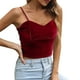 thumbnail image 1 of Gibobby Blusa corta de terciopelo con ombligo descubierto para mujer(Vino,CH), 1 of 5
