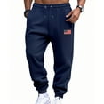 thumbnail image 2 of Cuffed Sweatpants Baggy Loose Fit Lightweight Lounge Fleece Casual Fall Sweatpants Men Joggers 2025 Navy 3XL, 2 of 3