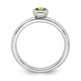 thumbnail image 2 of Sterling Silver Stackable Expressions Low 4mm Round Peridot Ring - Size 8, 2 of 3