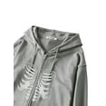 thumbnail image 3 of Qiylii Women Zip-up Hoodie, Skeleton Print Long Sleeve Pocket Loose Pullover, 3 of 5