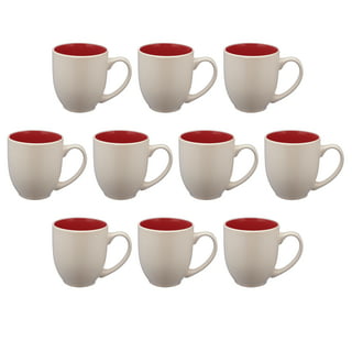 Serami 14oz Bistro White Mugs for Coffee or Tea. Large Handles and Ceramic  Construction, Set of 4