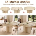 thumbnail image 3 of IdealHouse 43.3–59 Inch Extendable Round Kitchen & Dining Table for 4–8, Removable Leaves, Space Saving Oval Dinner Table for Dining Room Living Room, Natural, 3 of 8