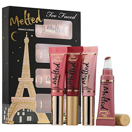 Too Faced French Kisses Melted Liquified Lipstick Set New (Best Year Ever Too Faced)