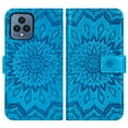 thumbnail image 3 of Compatible with T-Mobile Revvl 6/6X 5G Wallet Phone Case and Tempered Glass Screen Protector Flip Credit Card Holder Stand Mandala Flower Cell Cover for Revvl6 X 5G Revel Tmo Revell Rebel TCL Blue, 3 of 9