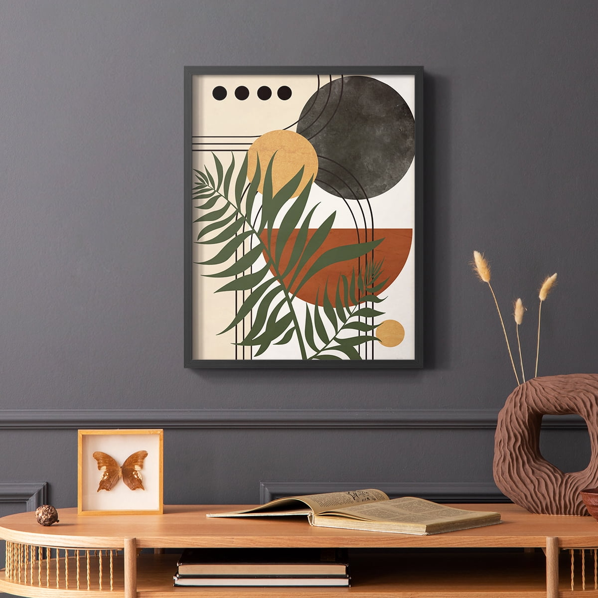 Contemporary Palm II in Paper Solid Wood 22 x 28 Framed Print
