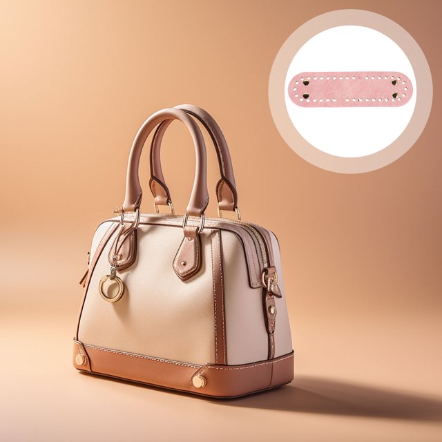unbranded 2Ud Base Para Fondo De Bolsa Oval Púrpura Rosa En PU Para Manualidades Crochet