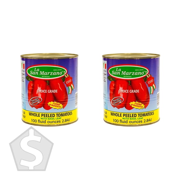 La San Marzano Italian Whole Peeled Tomatoes, 2.84 L - Pack of 2