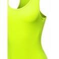 thumbnail image 4 of A2Y Women's Fashion Basic Premium Cotton Racerback Tank Body Suit Neon Lime L, 4 of 5