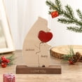 thumbnail image 1 of Adorno de oso de madera personalizado XINYU escultura con 2 a 6 nombres de familia, 1 of 7