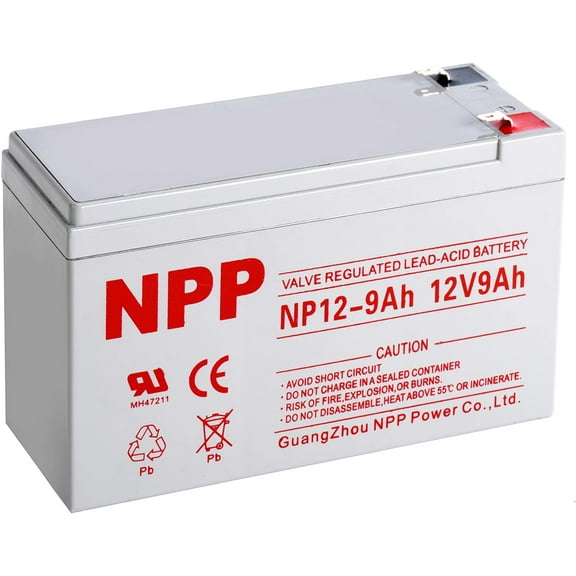 NPP NP 12V 9AH Sealed Lead Acid Battery, New, 1 Count