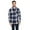 Blue/Ecru, variant on Burnside B14786578 Open Pocket Long Sleeve Flannel Shirt, Grey & Steel - 3XL
