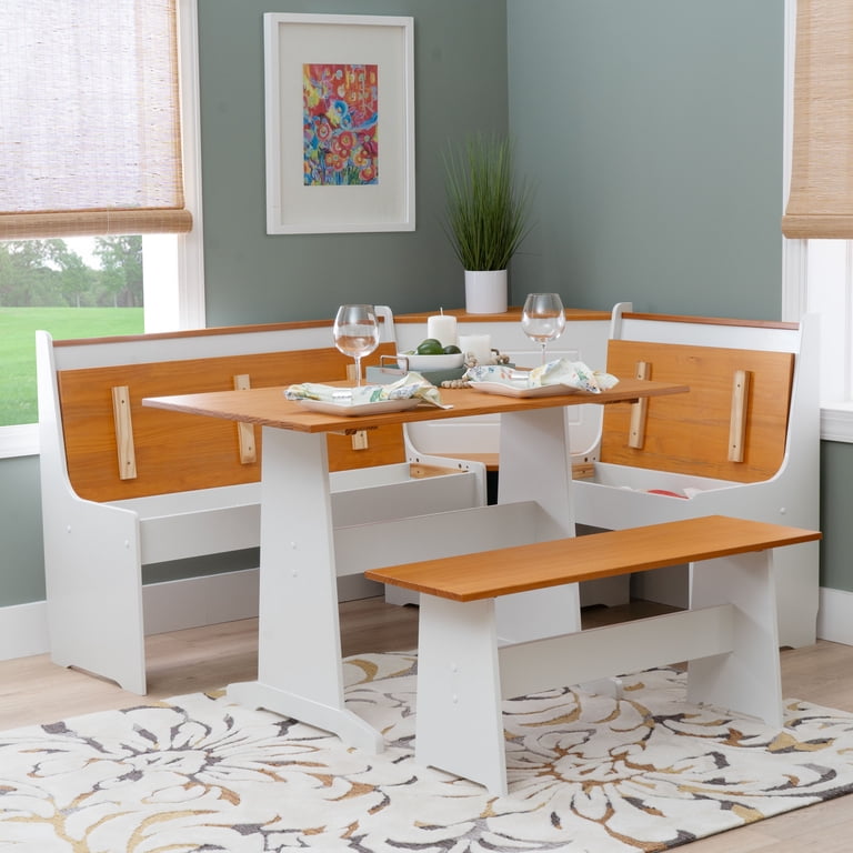 Linon, Corner Boot, Ardmore 3-Piece Breakfast Nook Set with