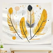 Nature Boho Decor Decorative Wall Tapestry Durable Plants Leaves Tapestry Aesthetic Ethnic Design Pattern Tapestry Aesthetic - for Bedroom Living Room Dorm Decoration (51x59inch)