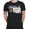 thumbnail image 2 of Illustrated Map Of Oklahoma T-Shirt Men -Image by Shutterstock Black, Cotton, S, 2 of 4