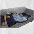 thumbnail image 6 of Outer Space Soft Flannel Fleece Throw Blanket, Rocket on Planetary System Earth Stars Ufo Saturn Sun Galaxy Boys Print, Cozy Plush for Indoor and Outdoor Use, 70" x 90", Multicolor, by Ambesonne, 6 of 6