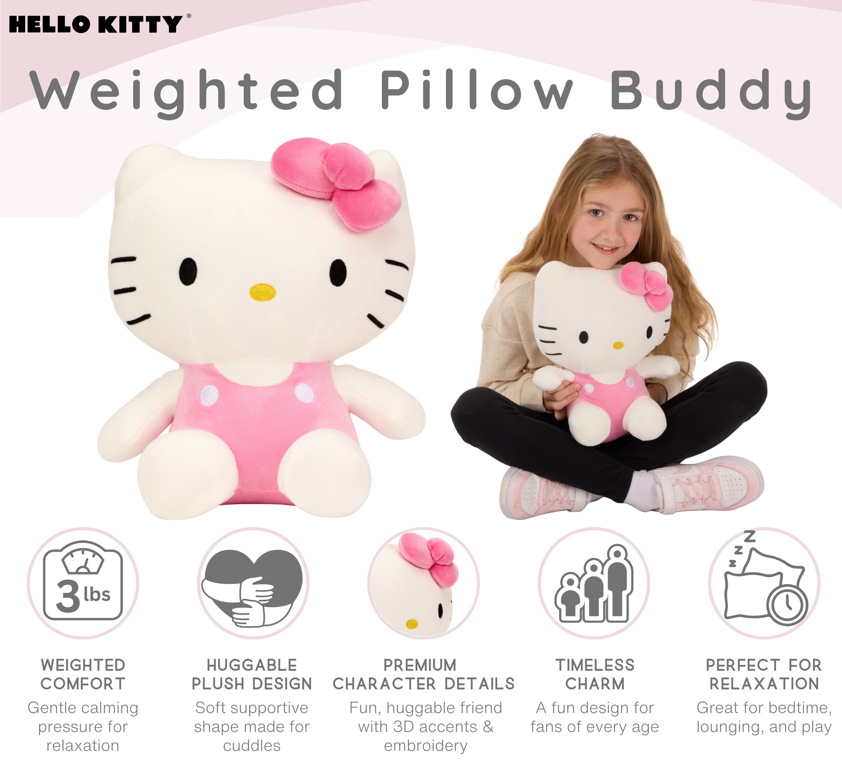 Hello Kitty Weighted Pillow Buddy, 3 lb Plush photo 4