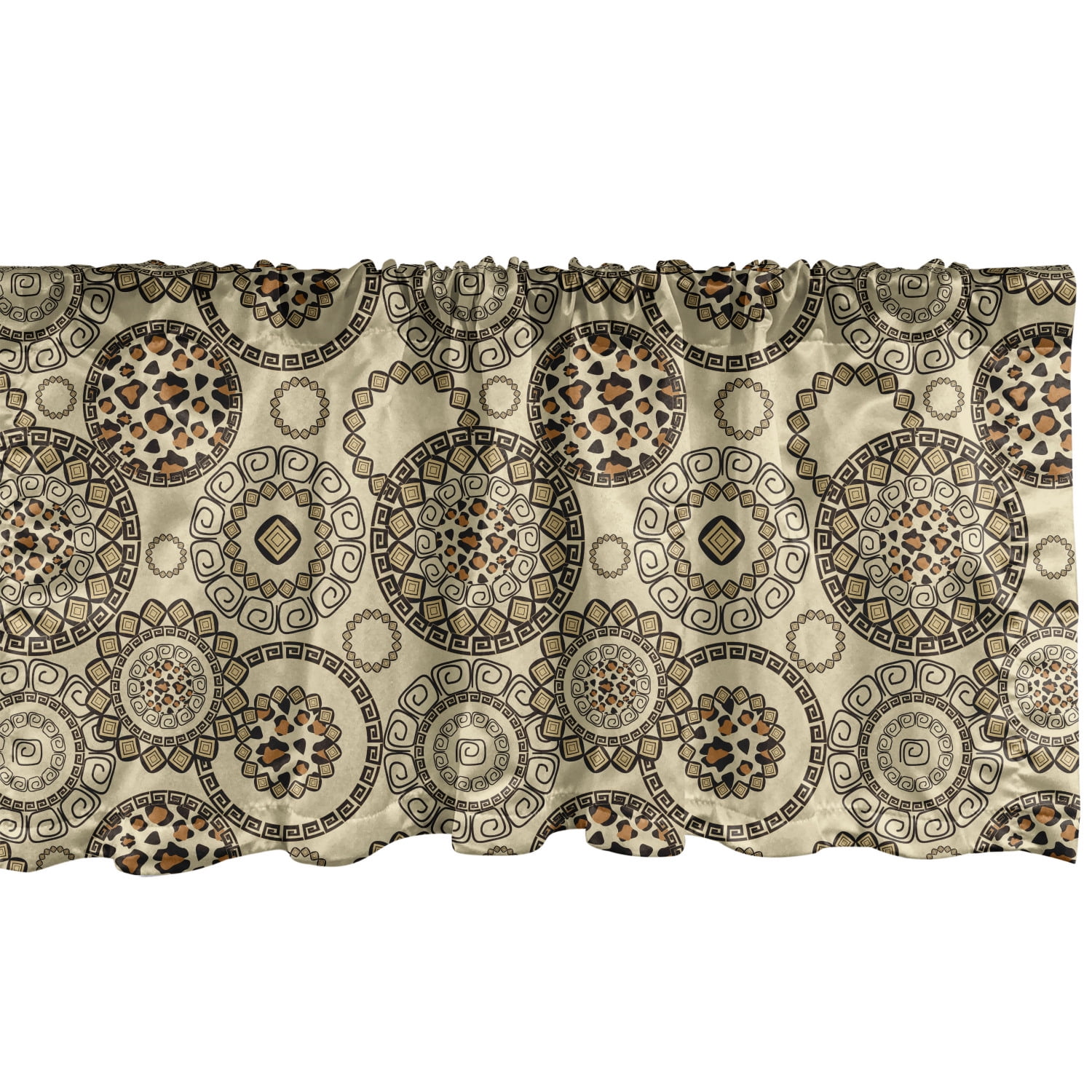 Animal Print Window Valance Pack of 2, Savannah Pattern Cheetah Skin