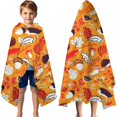 thumbnail image 3 of Fall Hedgehog Leaves Hooded Bath Towel，60"x35" for Ages 3 To 12 Kids, Quick Dry Lightweight Soft Microfiber Hood Beach Towel Cover Up for Kids, 3 of 7